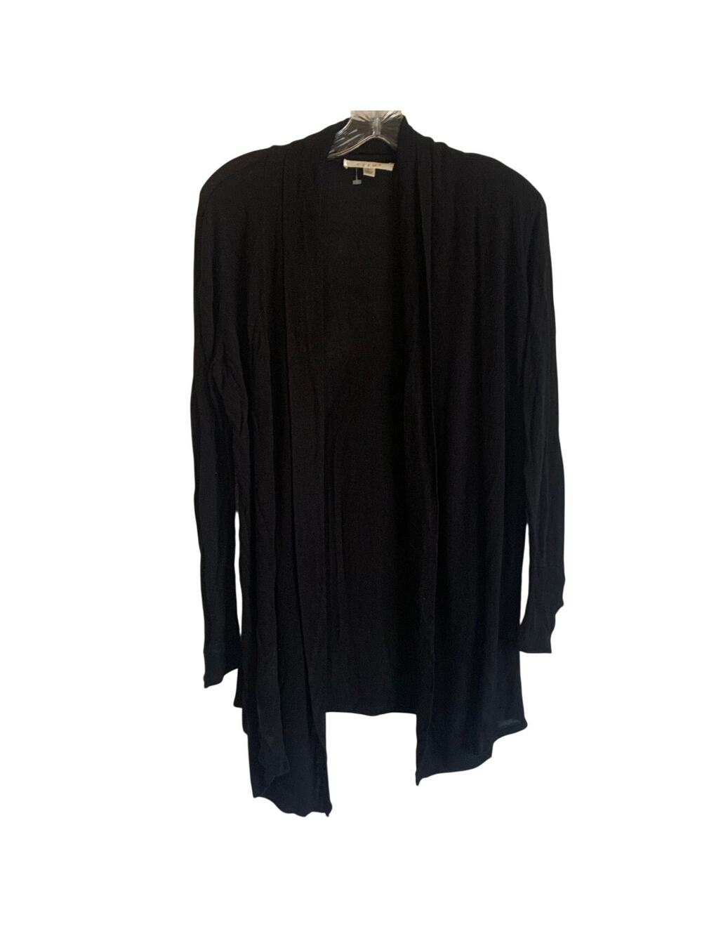 Cyrus Womens Sz Large Thin Knit Woven Open Front Cardigan Mid Length Sweater